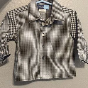 Black and white checkered button down  (infant)